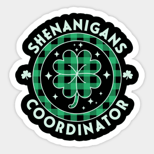 Shenanigans Coordinator Funny Teacher St Patrick's Day Plaid Sticker